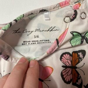 The Cozy Munchkin Baby Butterfly Print Onesie Dress